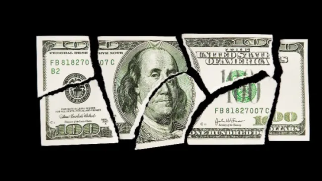 torn dollar bill